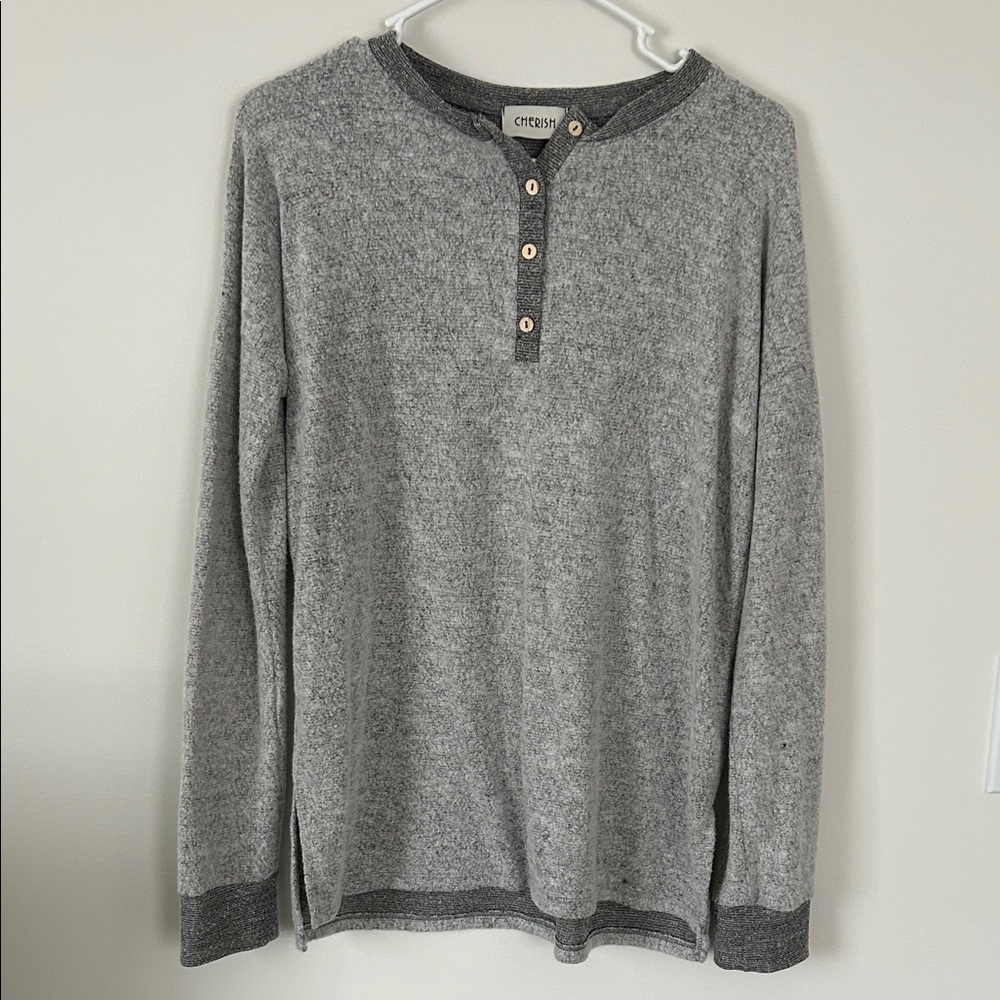 Gray Henley Sweater